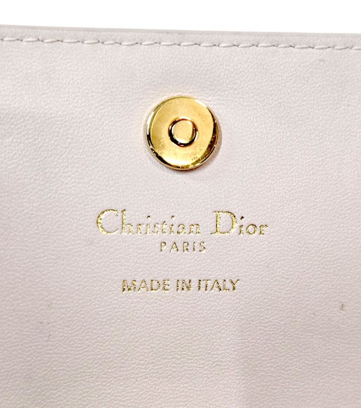 Dior Pink Caro Cannage Card Wallet