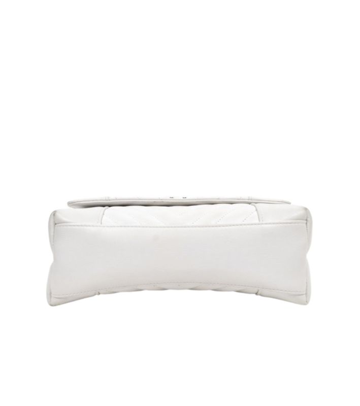 Chanel White Chevron Chain Shoulder Bag