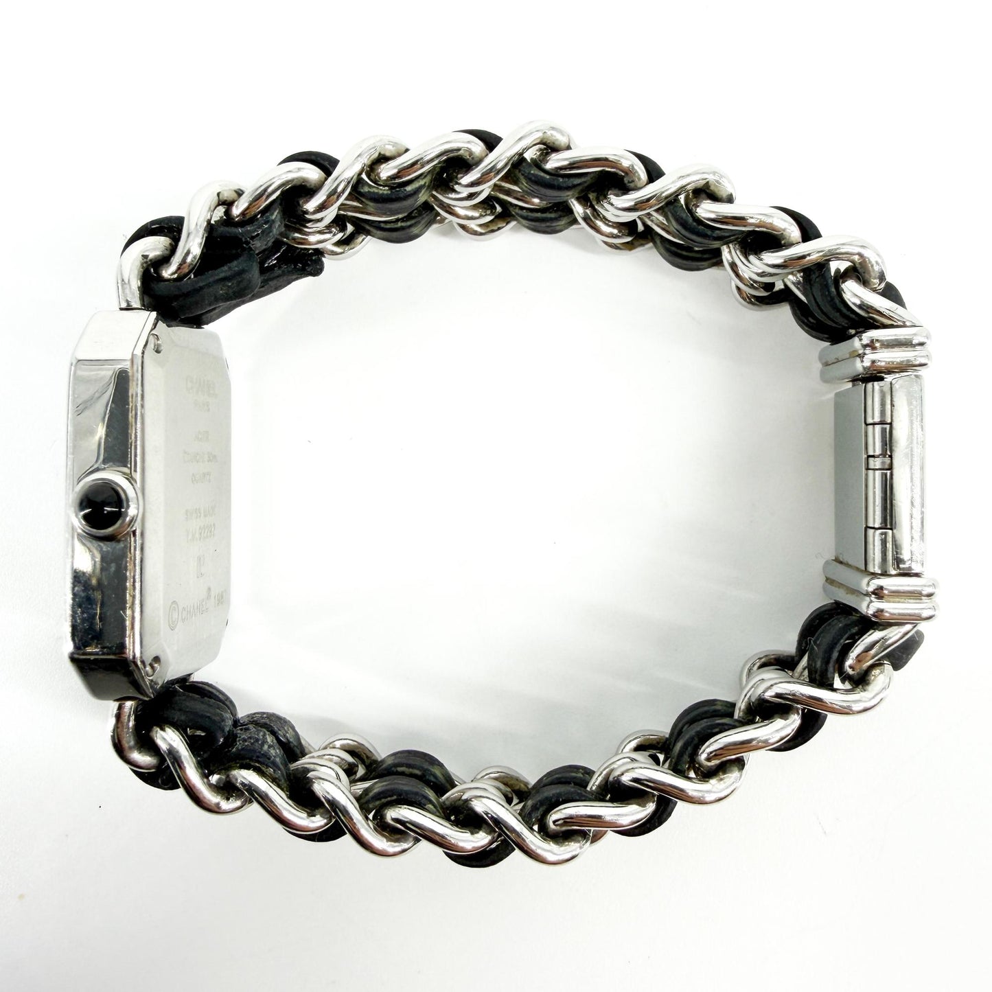 Chanel Première Steel Black Leather Chain Watch