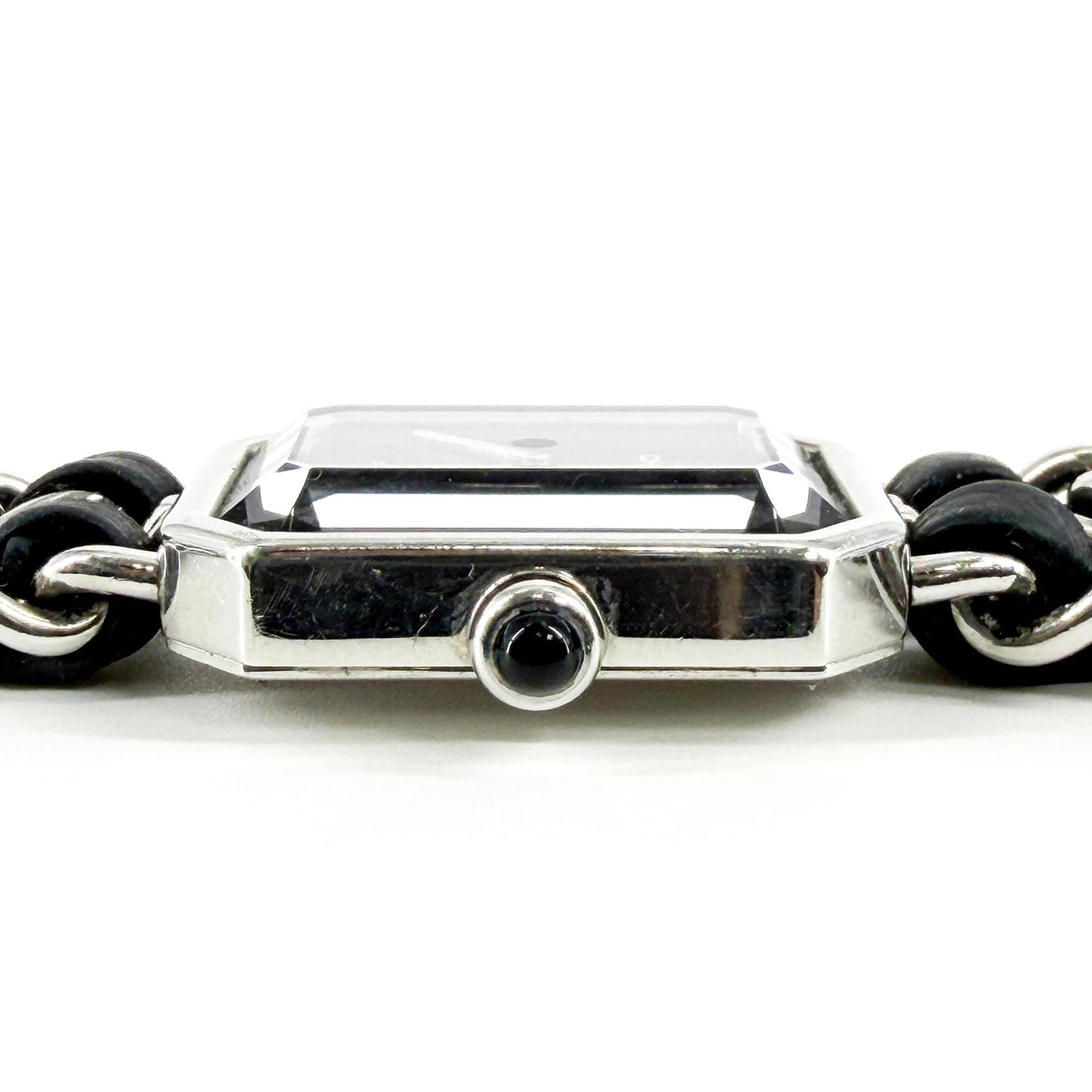 Chanel Première Steel Black Leather Chain Watch