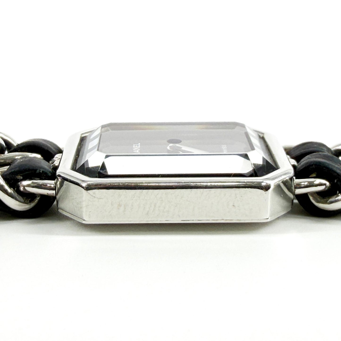 Chanel Première Steel Black Leather Chain Watch