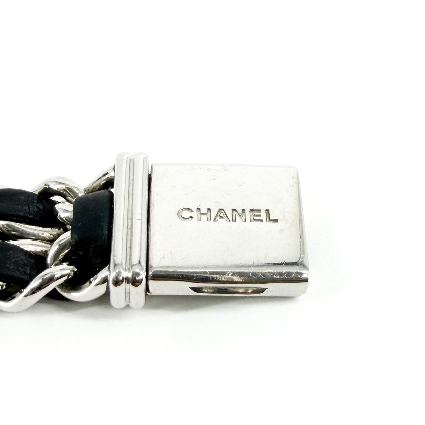 Chanel Première Steel Black Leather Chain Watch