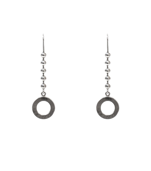Gucci Round Drop Silver Earrings