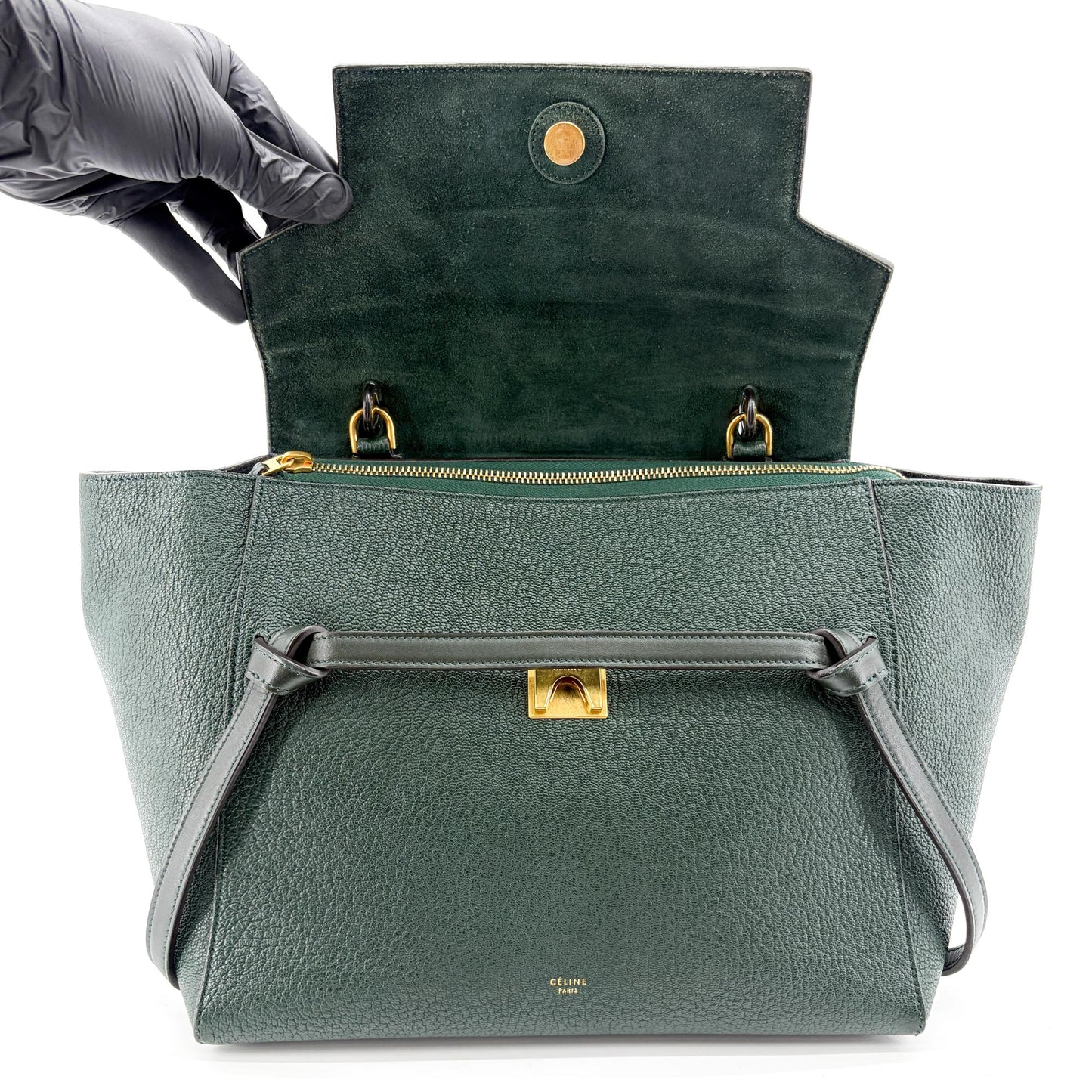 Celine Micro Belt Bag Amazon Green & Black