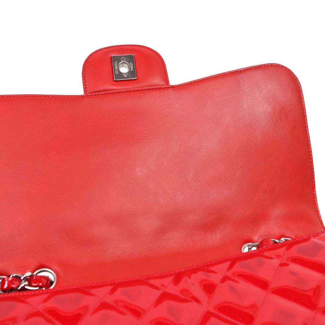 Chanel Red Large Padded Classic Bag, Single Flap