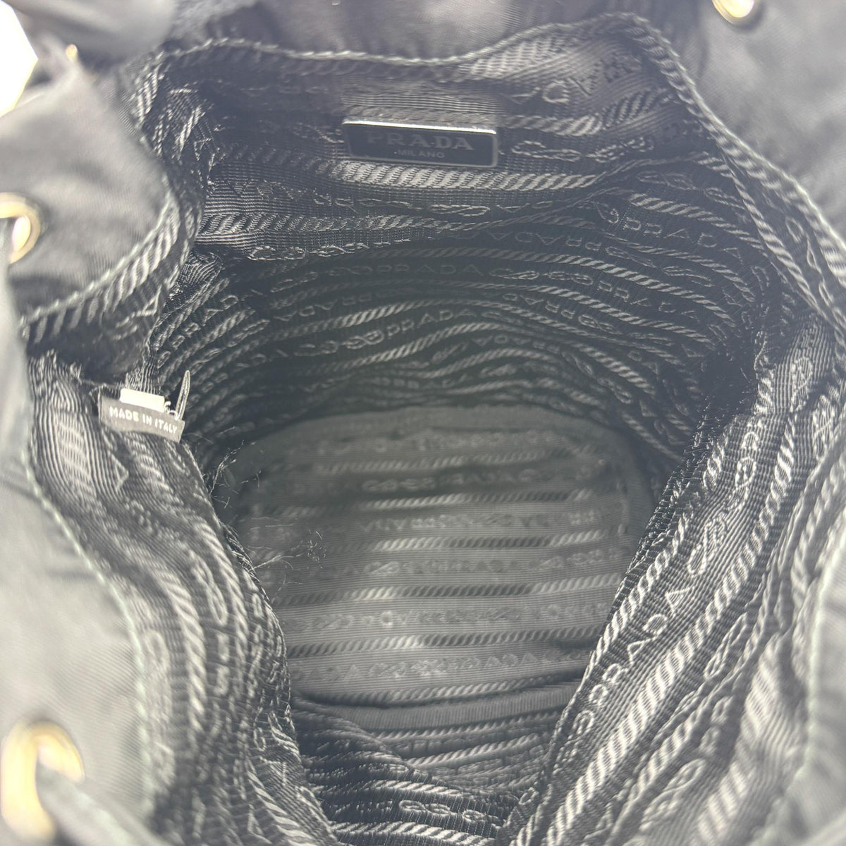 Prada Re-Nylon Bucket Clutch Black