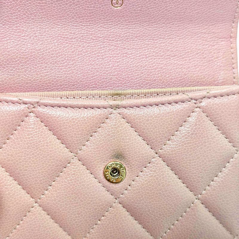 Chanel Pink Caviar Card Wallet