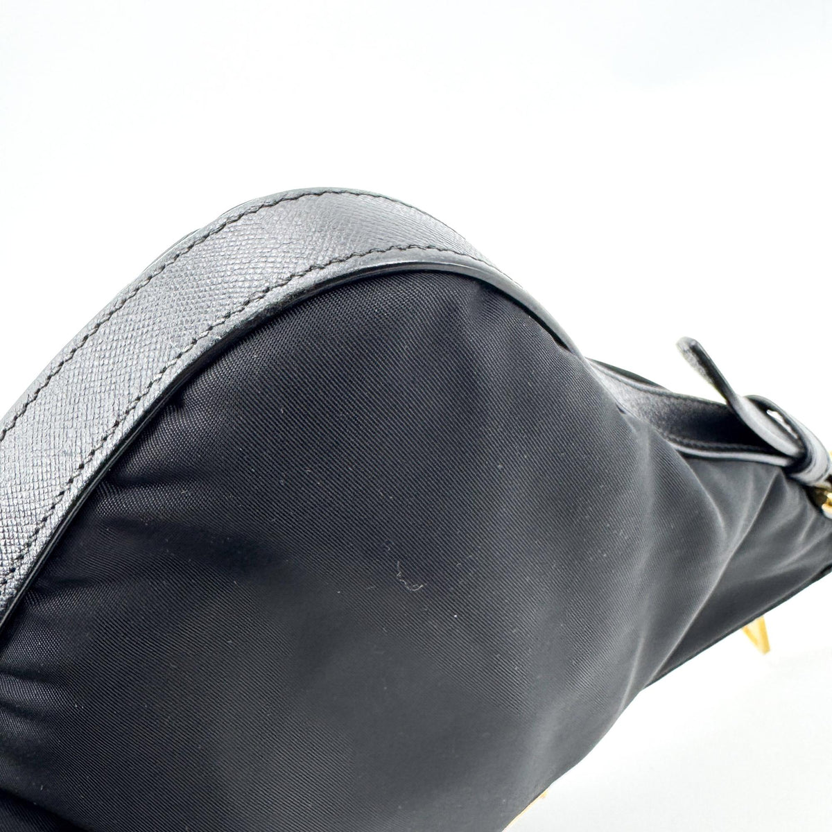 Prada Re-Ylon Tessuto Crossbody Bag Black with Gold Hardware