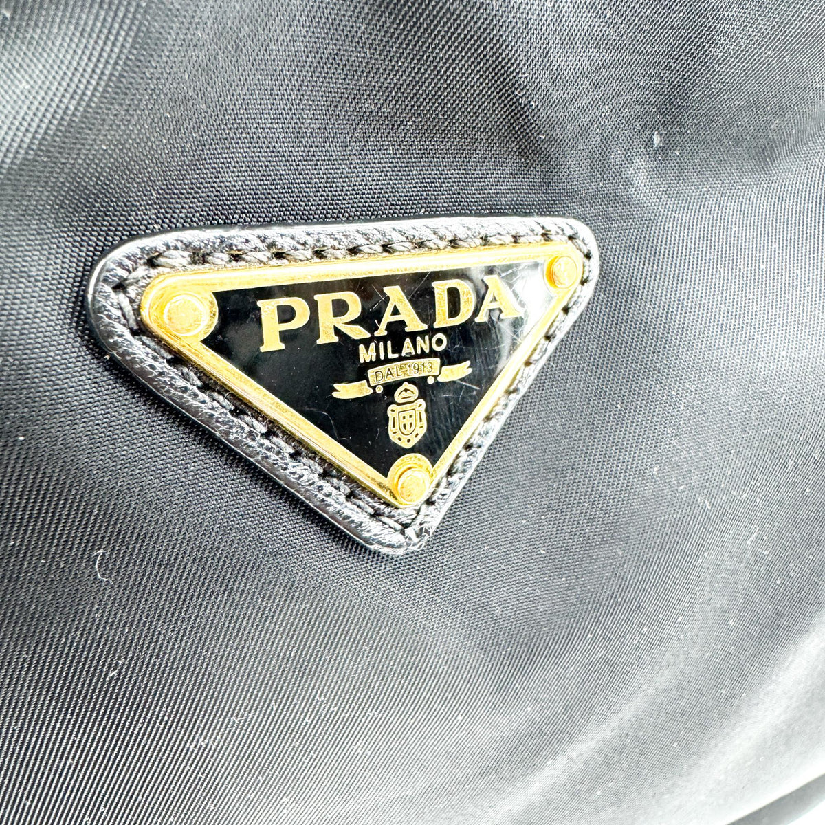 Prada Re-Ylon Tessuto Crossbody Bag Black with Gold Hardware