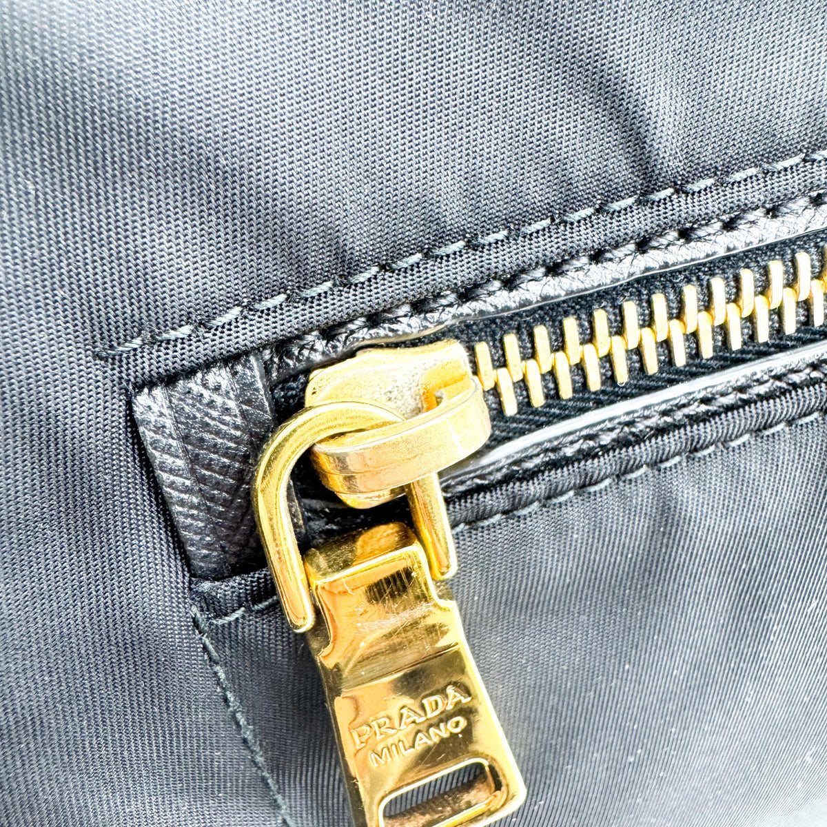 Prada Re-Ylon Tessuto Crossbody Bag Black with Gold Hardware