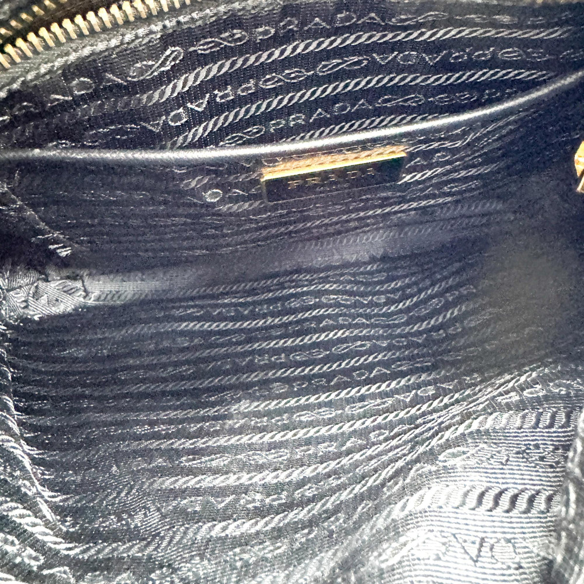 Prada Re-Ylon Tessuto Crossbody Bag Black with Gold Hardware