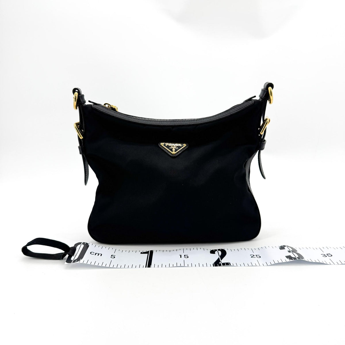 Prada Re-Ylon Tessuto Crossbody Bag Black with Gold Hardware
