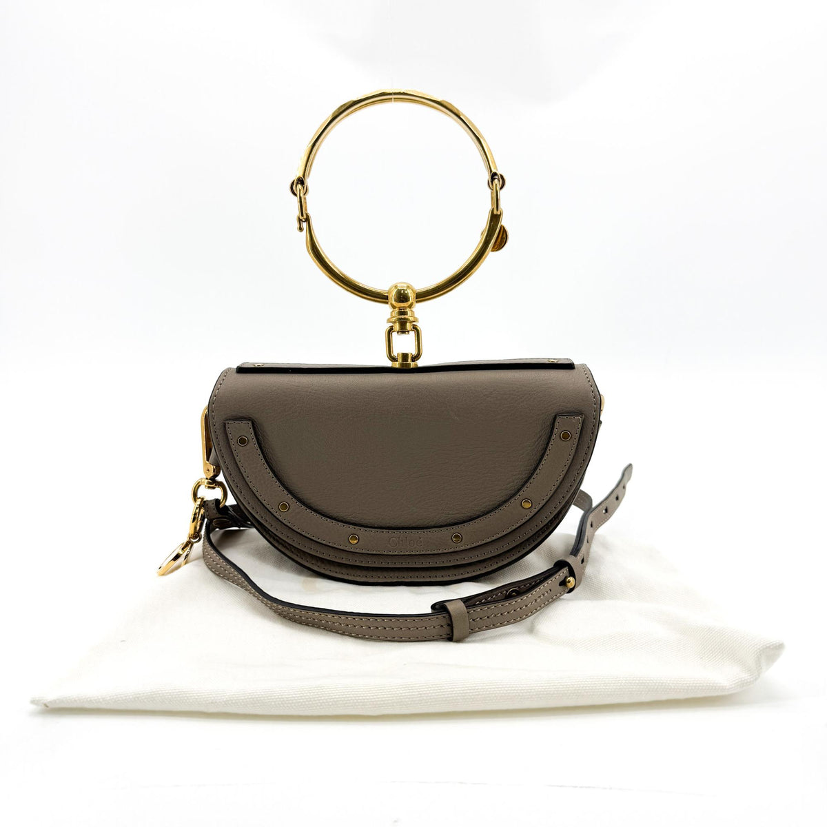 Chloé Nile Small Bracelet Bag Moti Grey