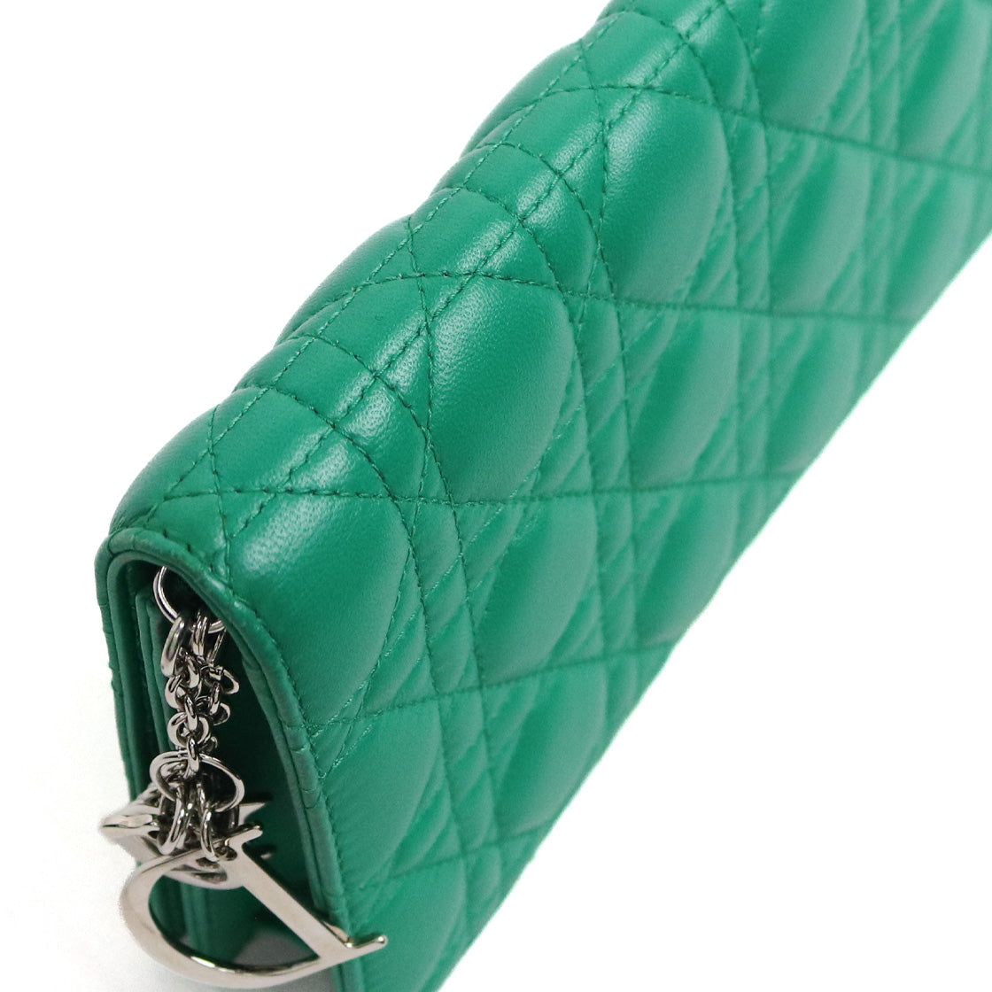 Dior Green Cannage Chain Crossbody Bag