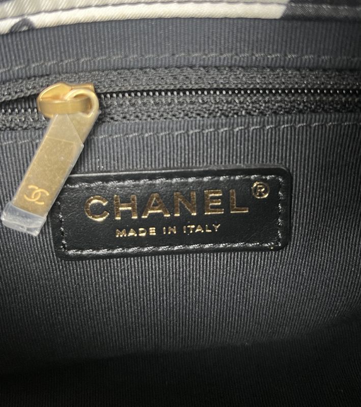 Chanel Two-tone Print Top-handle Shoulder Bag