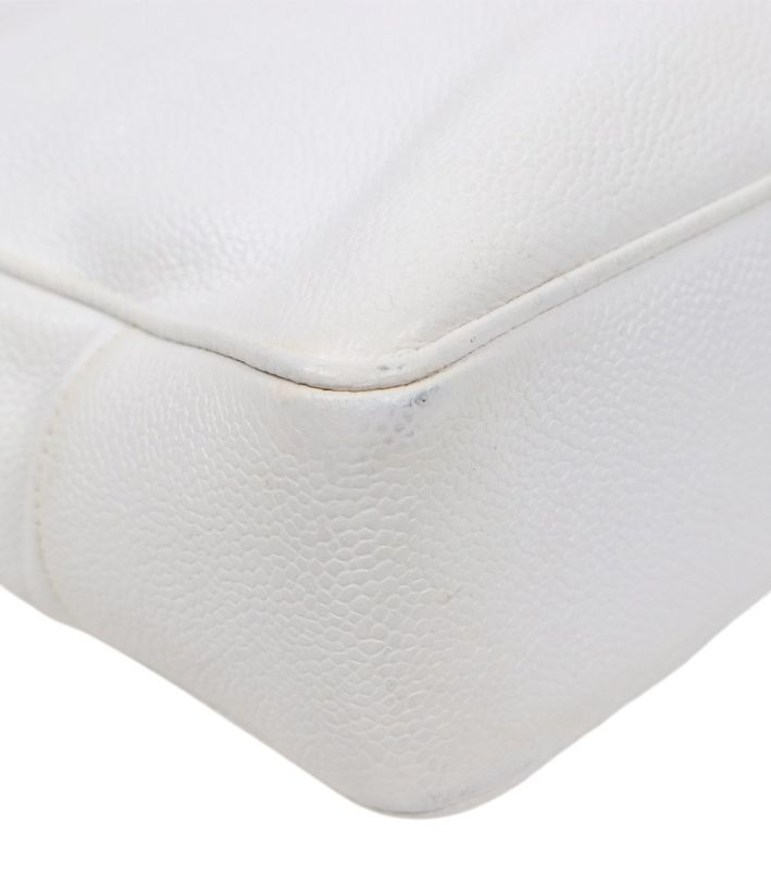 Chanel White Caviar Big CC Chain Shoulder Bag