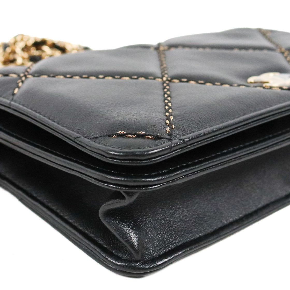Chanel Black Gold Stitch WOC