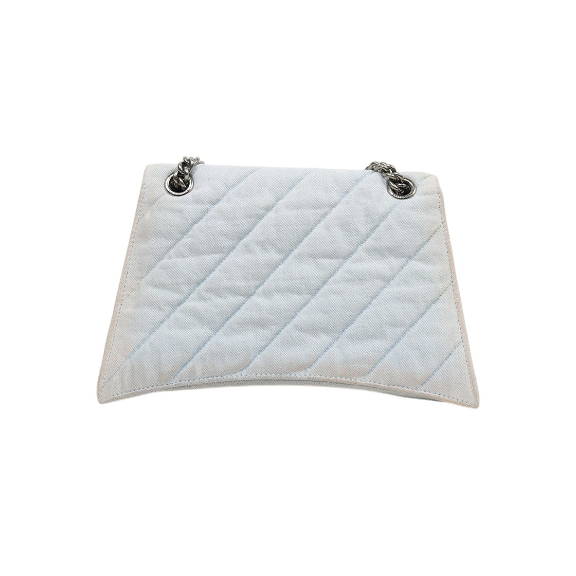 Balenciaga Quilted Denim Crush Chain Shoulder Bag
