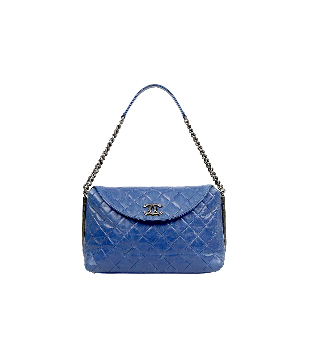 Chanel Blue Quilted CC Flap Chain Shoulder Bag
