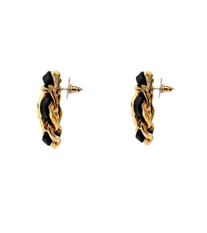 Chanel Round CC Gold Earrings