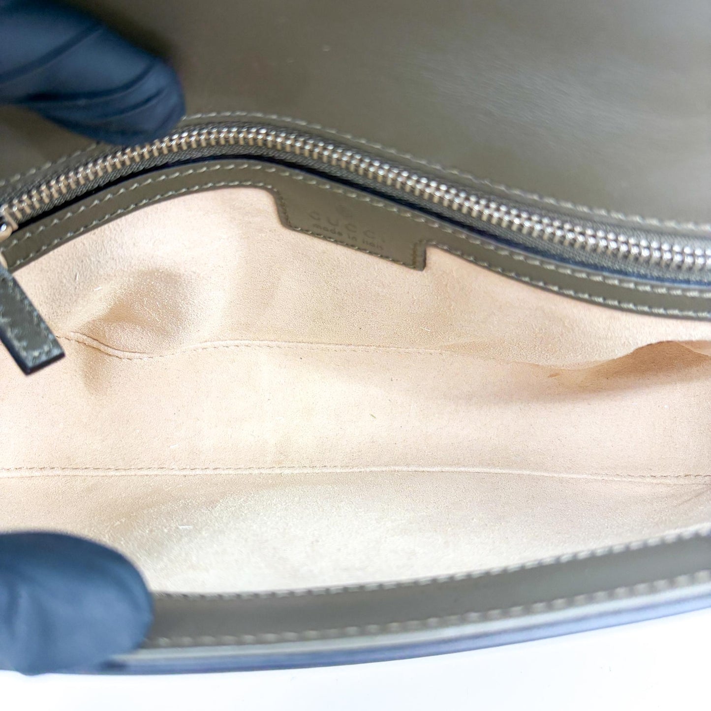 Gucci Blondie Small Shoulder Bag Dark Green Silver Hardware