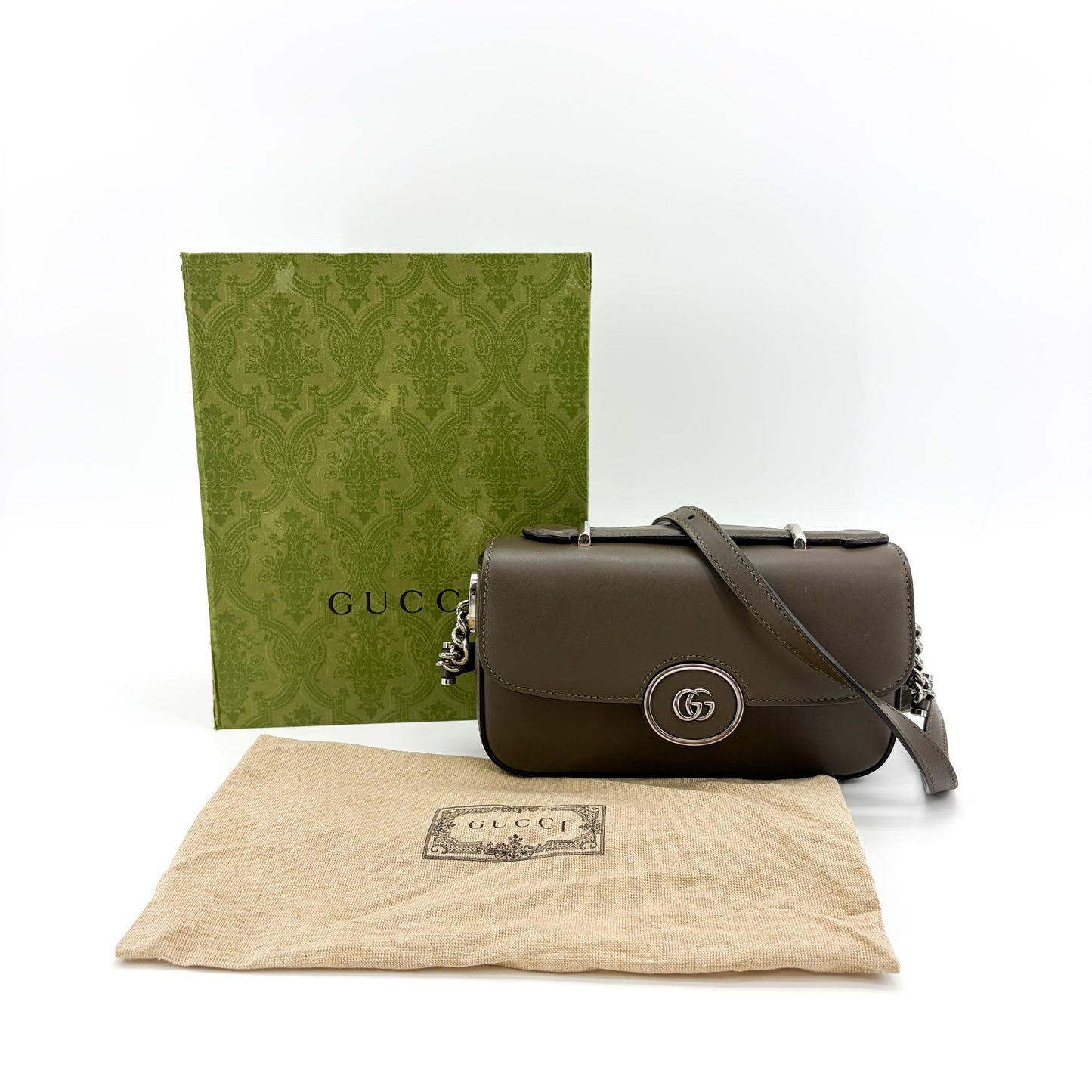Gucci Blondie Small Shoulder Bag Dark Green Silver Hardware