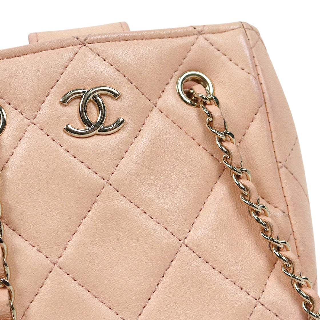 Chanel Pink Lambskin Quilted CC Mini Crossbody Bag