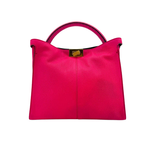 Fendi Peekaboo X-Lite Medium Tote Bag Pink Gold Hardware
