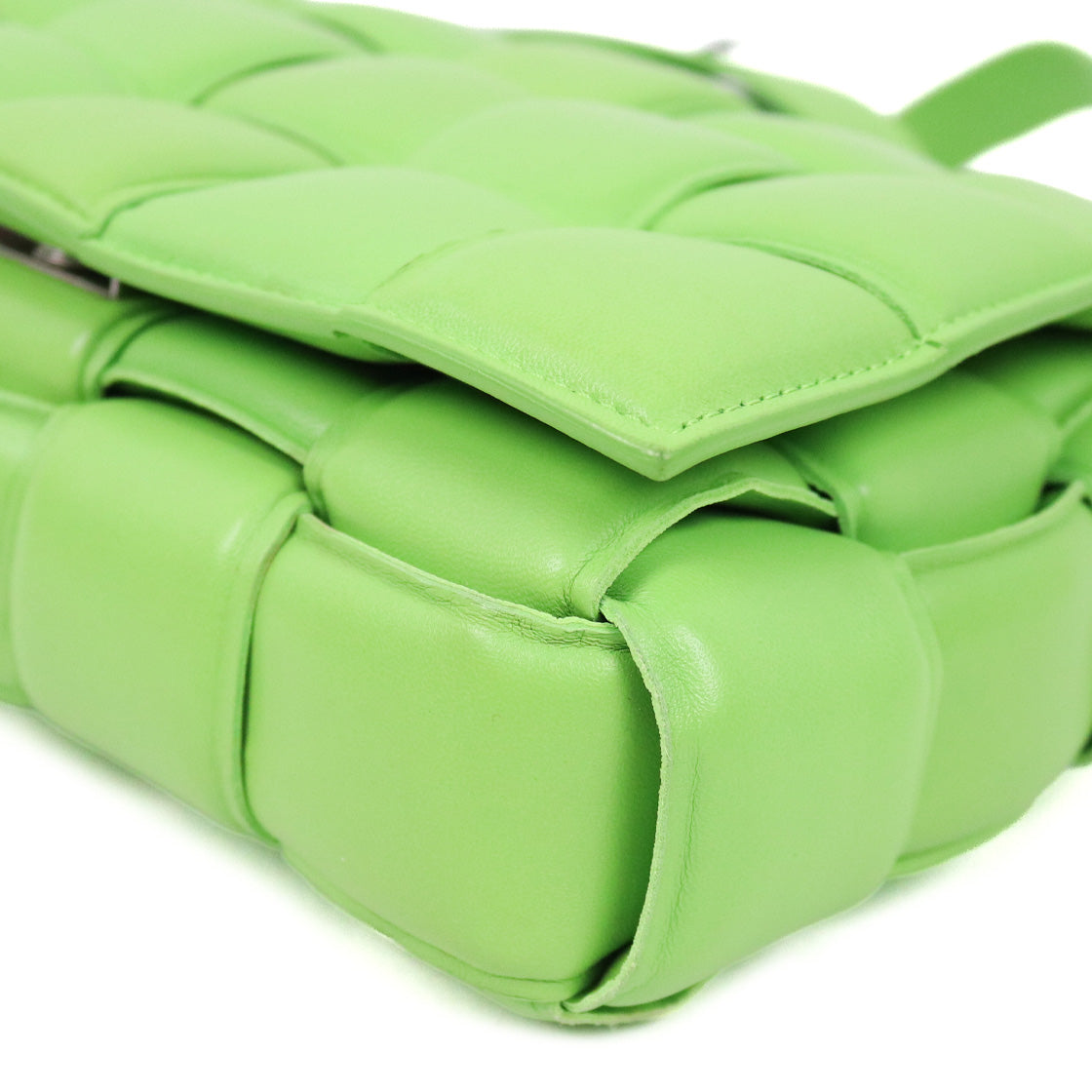 Bottega Veneta Green Leather Padded Cassette Bag