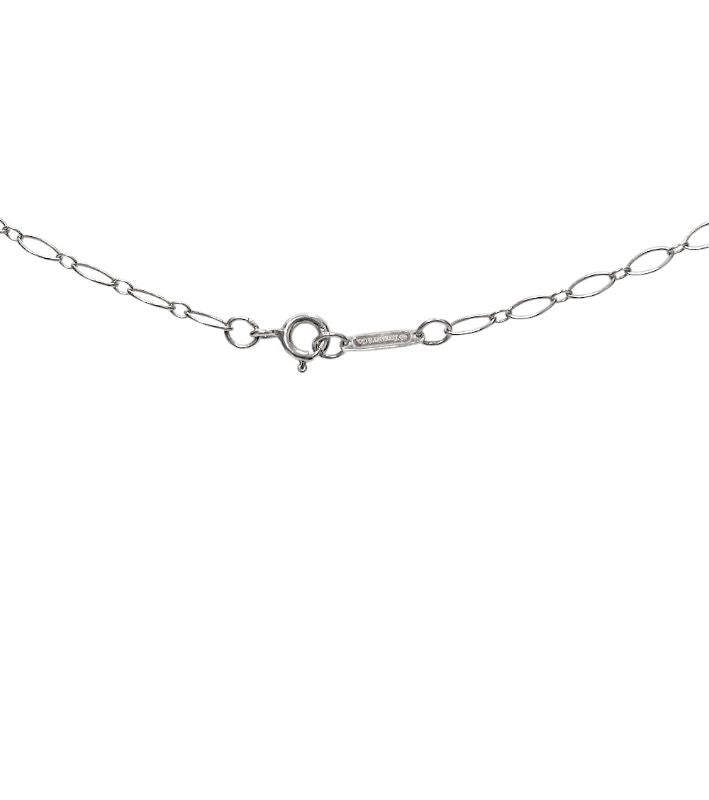 Tiffany 925 Sterling Silver Diamond Key Pendant Necklace