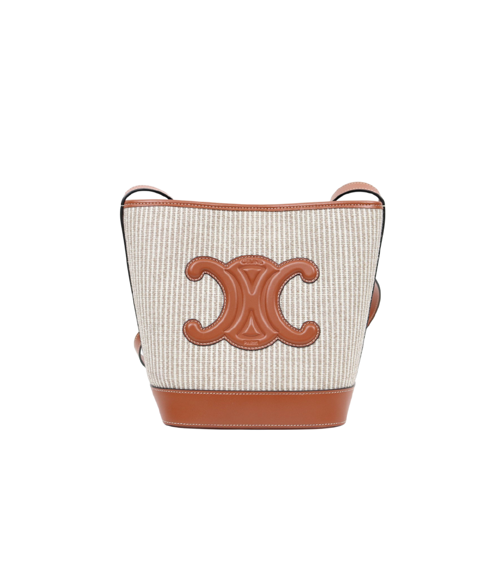 Celine beige triope bucket shoulder bag