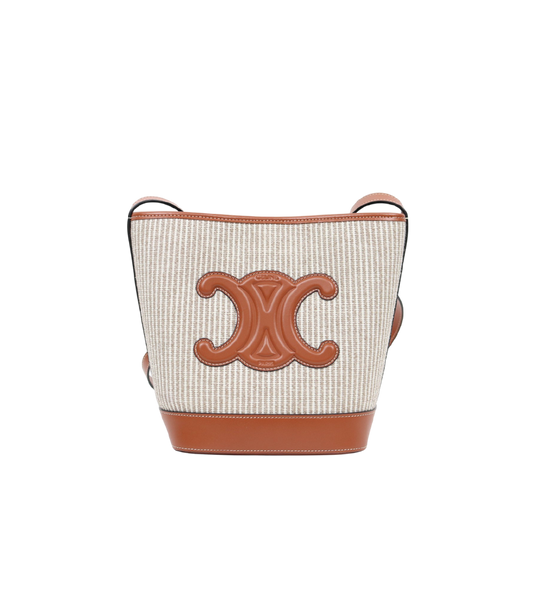 Celine beige triope bucket shoulder bag