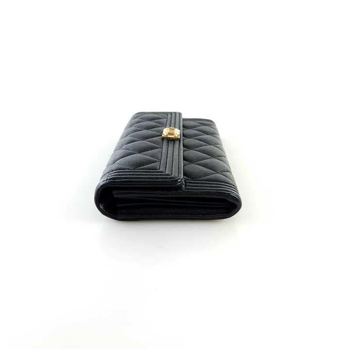Boy Caviar Flap Long Wallet A80286