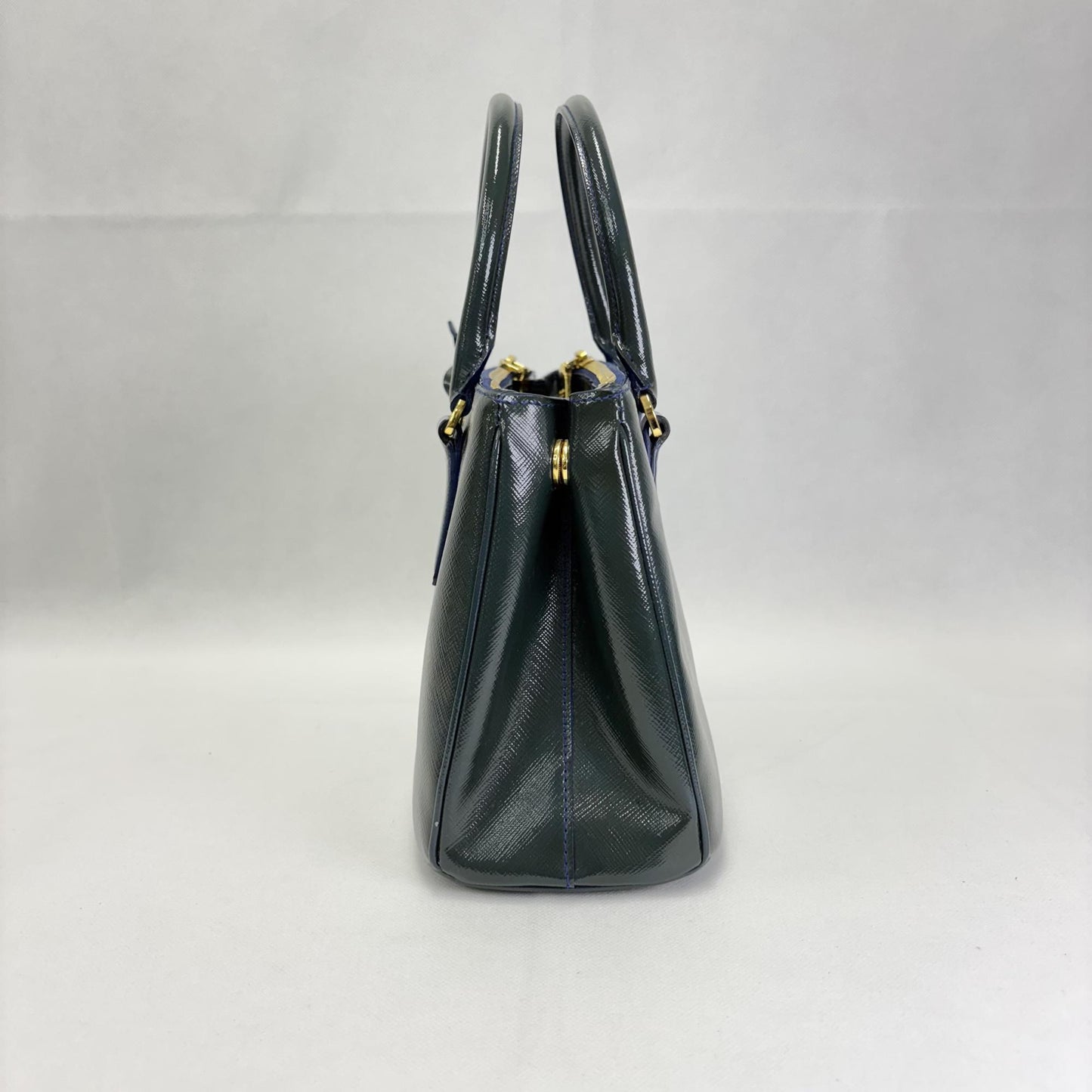 Galleria Saffiano Patent Medium Green/Navy