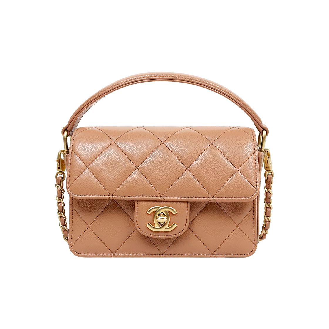 Chanel Mini Brown Caviar Top-Handle Tote Bag