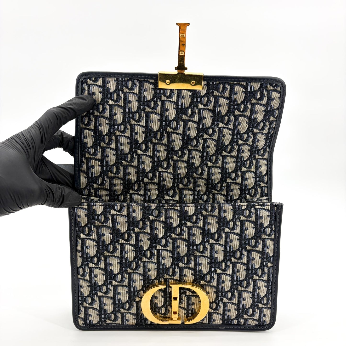 Dior 30 Montaigne Bag Blue Oblique Jacquard