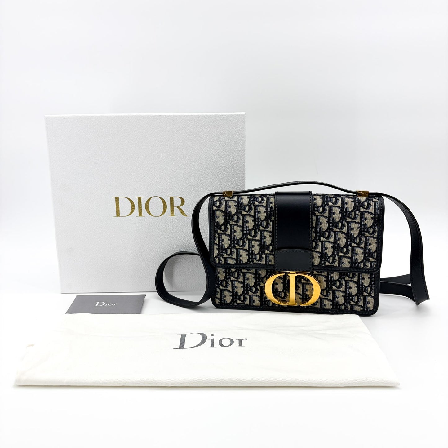 Dior 30 Montaigne Bag Blue Oblique Jacquard