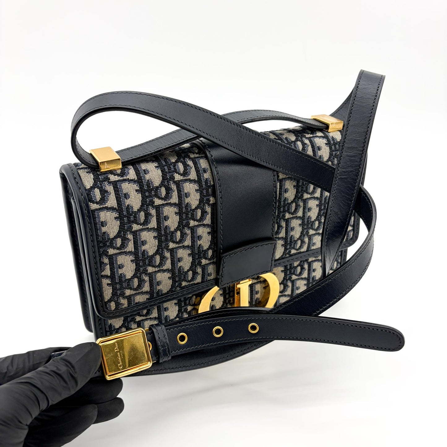 Dior 30 Montaigne Bag Blue Oblique Jacquard