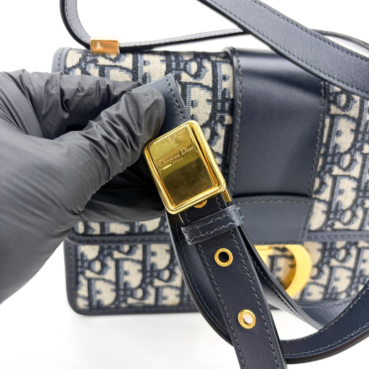 Dior 30 Montaigne Bag Blue Oblique Jacquard