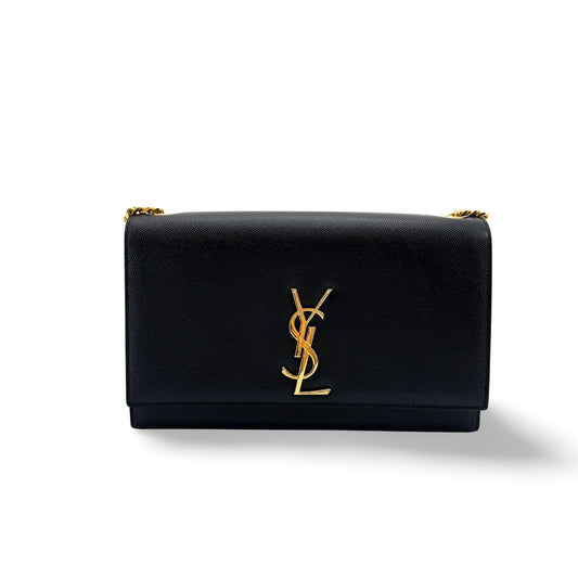 Saint Laurent Monogram Kate Small Shoulder Bag Black Gold Hardware