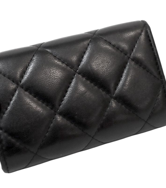 Chanel Black Gold-Toned Card Wallet