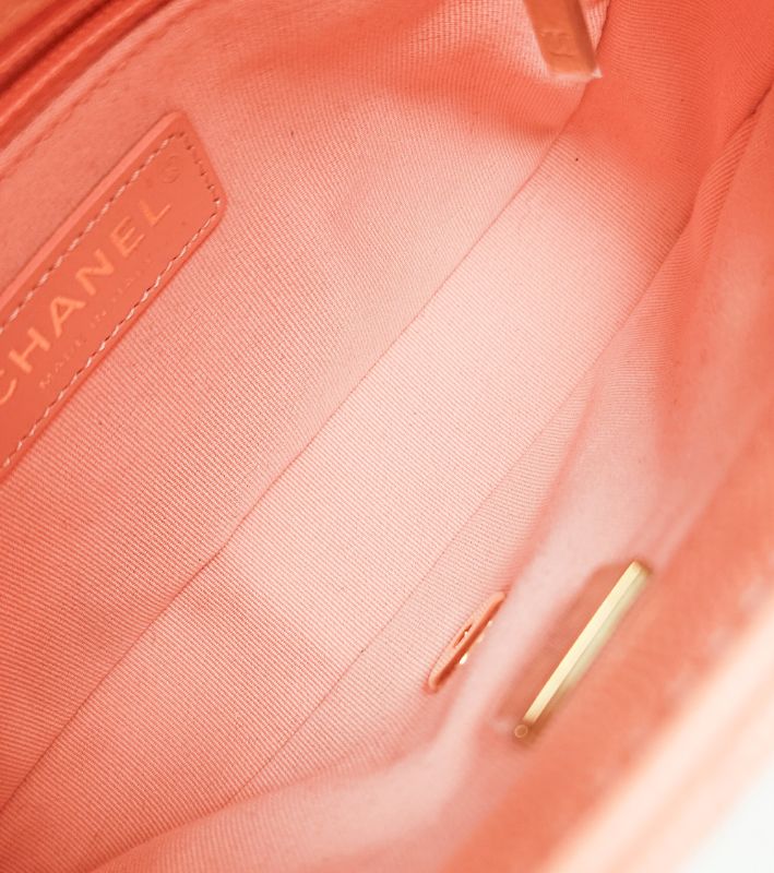 Chanel Pink Caviar Quilted CC Chain Shoulder Bag with Built-in Chip