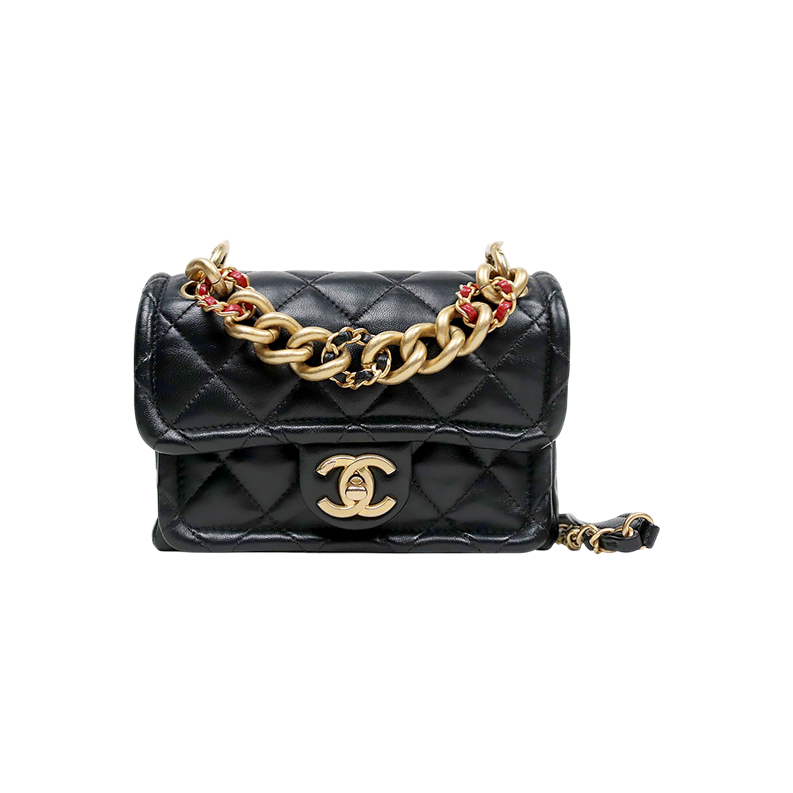 Chanel Black Quilted CC Top-Handle Chain Shoulder Bag