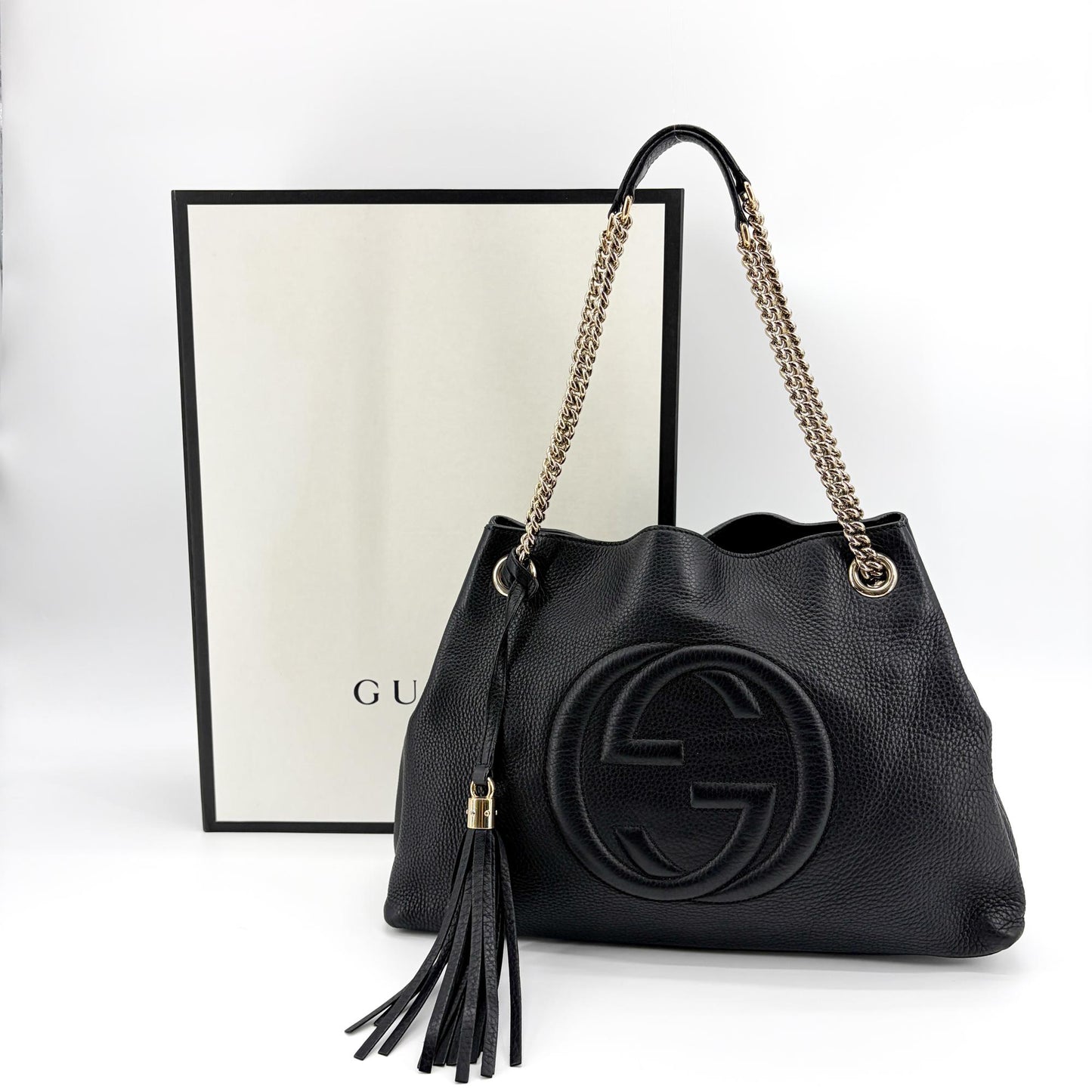 Gucci Soho Tassel Chain Shoulder Bag Black