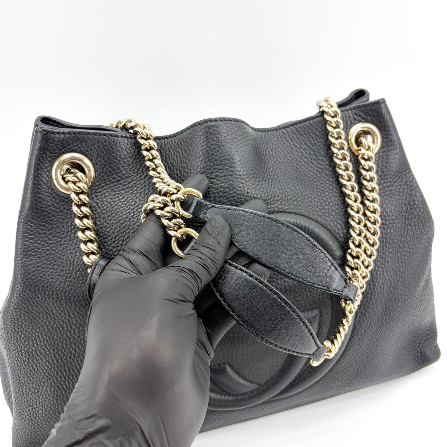 Gucci Soho Tassel Chain Shoulder Bag Black