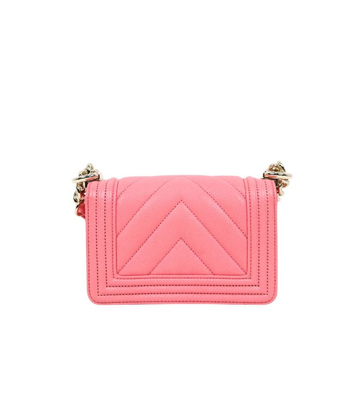 Chanel Pink Mini Chevron Caviar Boy Bag