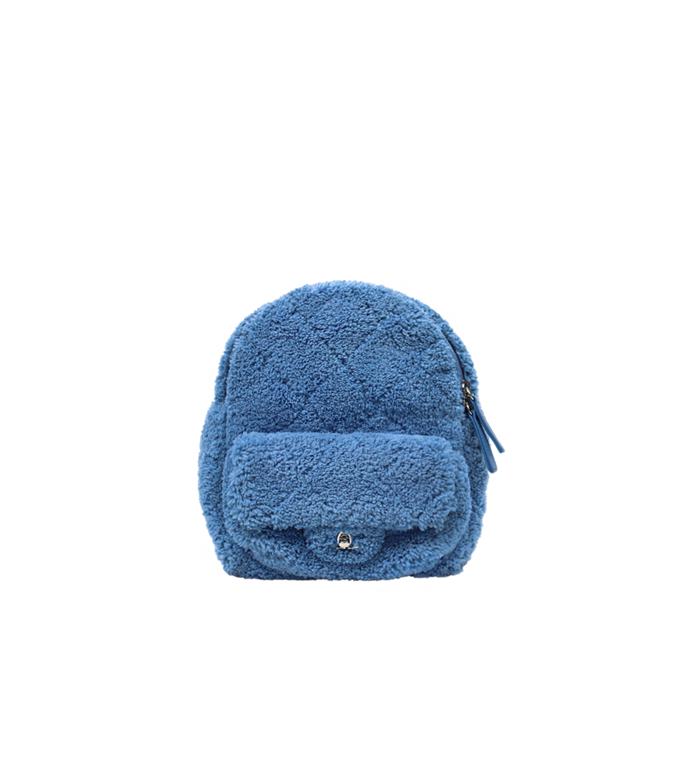 Chanel Blue Shearling Backpack