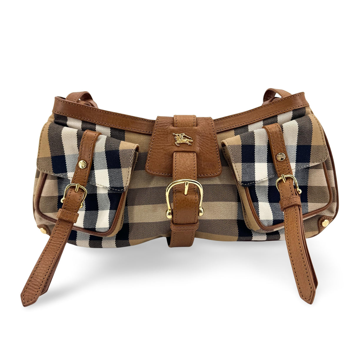Burberry Vintage Nova Check Multi-Pocket Crossbody Bag Brown