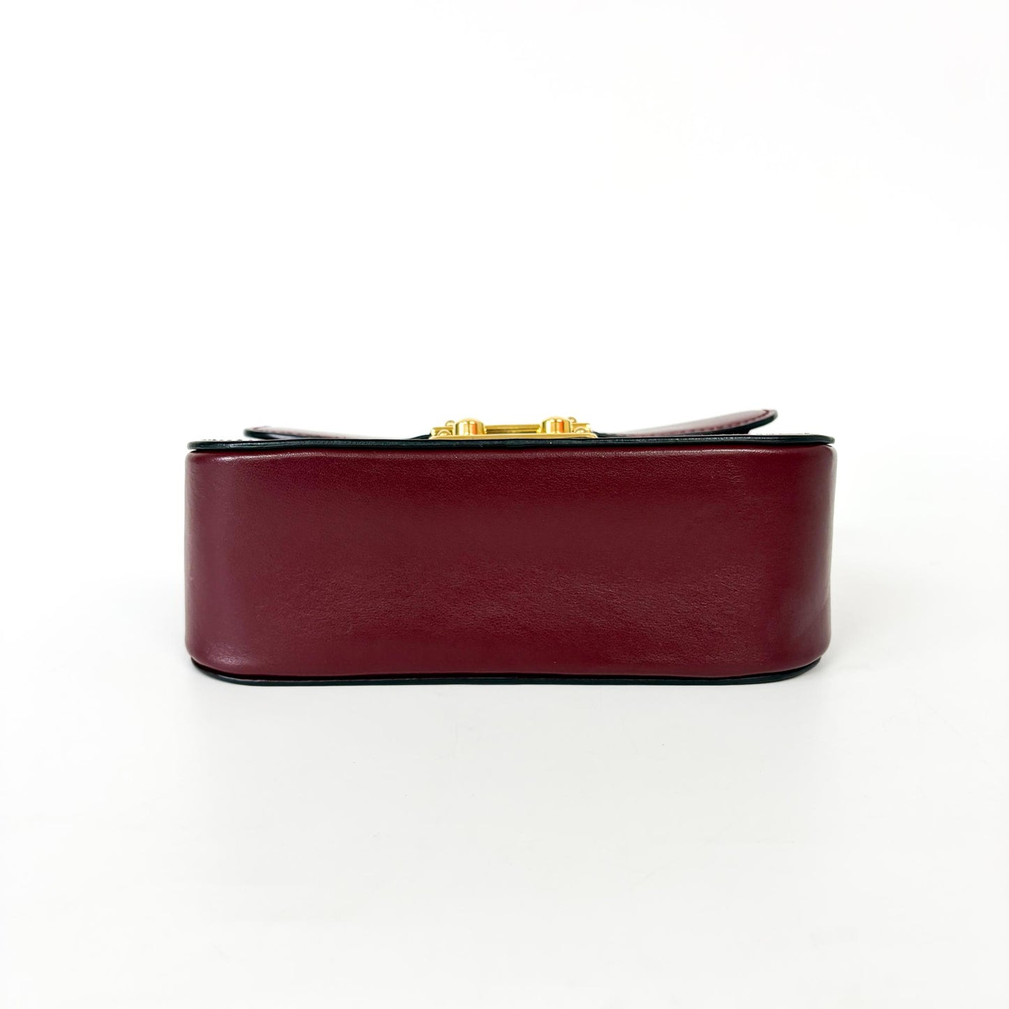 Miu Miu Madras leather shoulder bag in burgundy with gold hardware