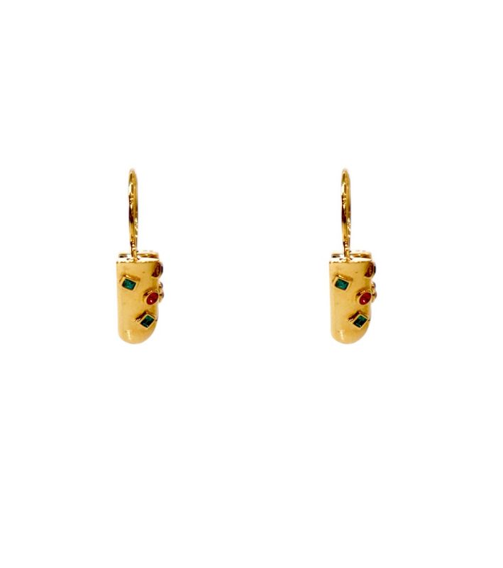 Louis Vuitton Essential V Colorstone Earrings in Gold